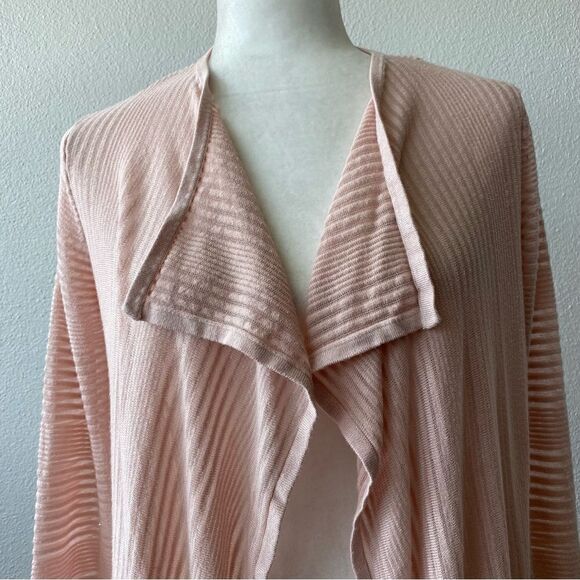 Calvin Klein Open Front Sweater Pink Blush Sheer Cardigan SZ XS - Picture 7 of 12